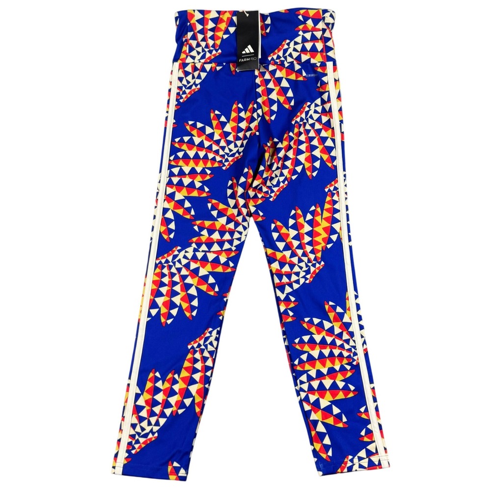 Adidas Farm Rio Leggings Girls Size M Blue Multi Color G Farm Tights IP1843 NWT